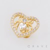 MULTI CZ HEART SPIDER PUSHIN (THREADLESS) 316L SURGICAL STEEL LABRET SET
